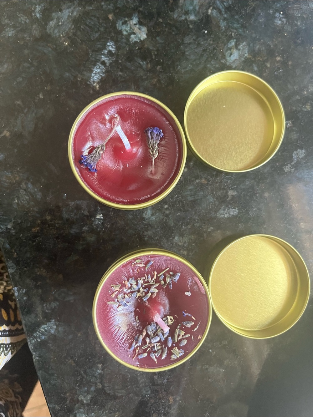 Handmade Lavender Red Tin Candle - Women Bath & Body